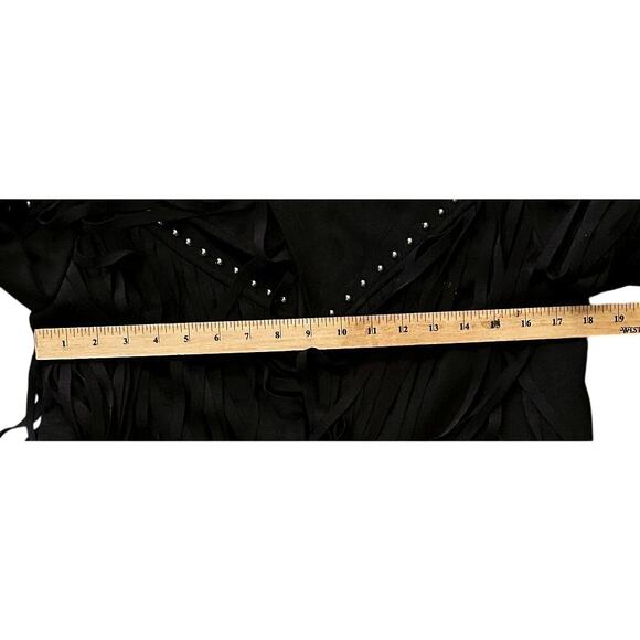 NWT Blue B Faux Suede Studded Fringe Cropped Jacket Small - Picture 4 of 8